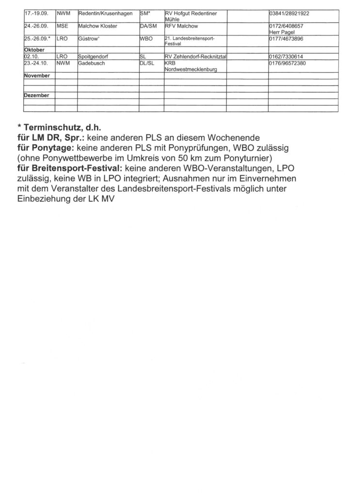 Turnierkalender Mv 2021 Turnierkalender Mv 2021